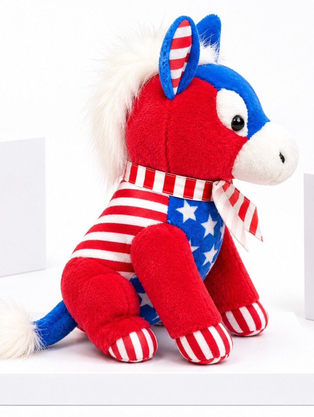 DAKIN Patriotic Democrat Donkey Stuffed Animal Red White Blue USA Americana